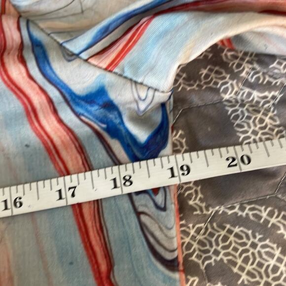 C.O.Z.Y Multicolored Pattern Long Sleeve Scoop Neck Top Polyester Blend Small - Picture 6 of 7